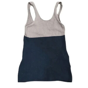 Tobi Black Colorblock Knit Mini Tank Dress with Pockets S